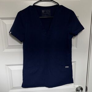 Figs Women's Navy Blue Short Sleeve Top